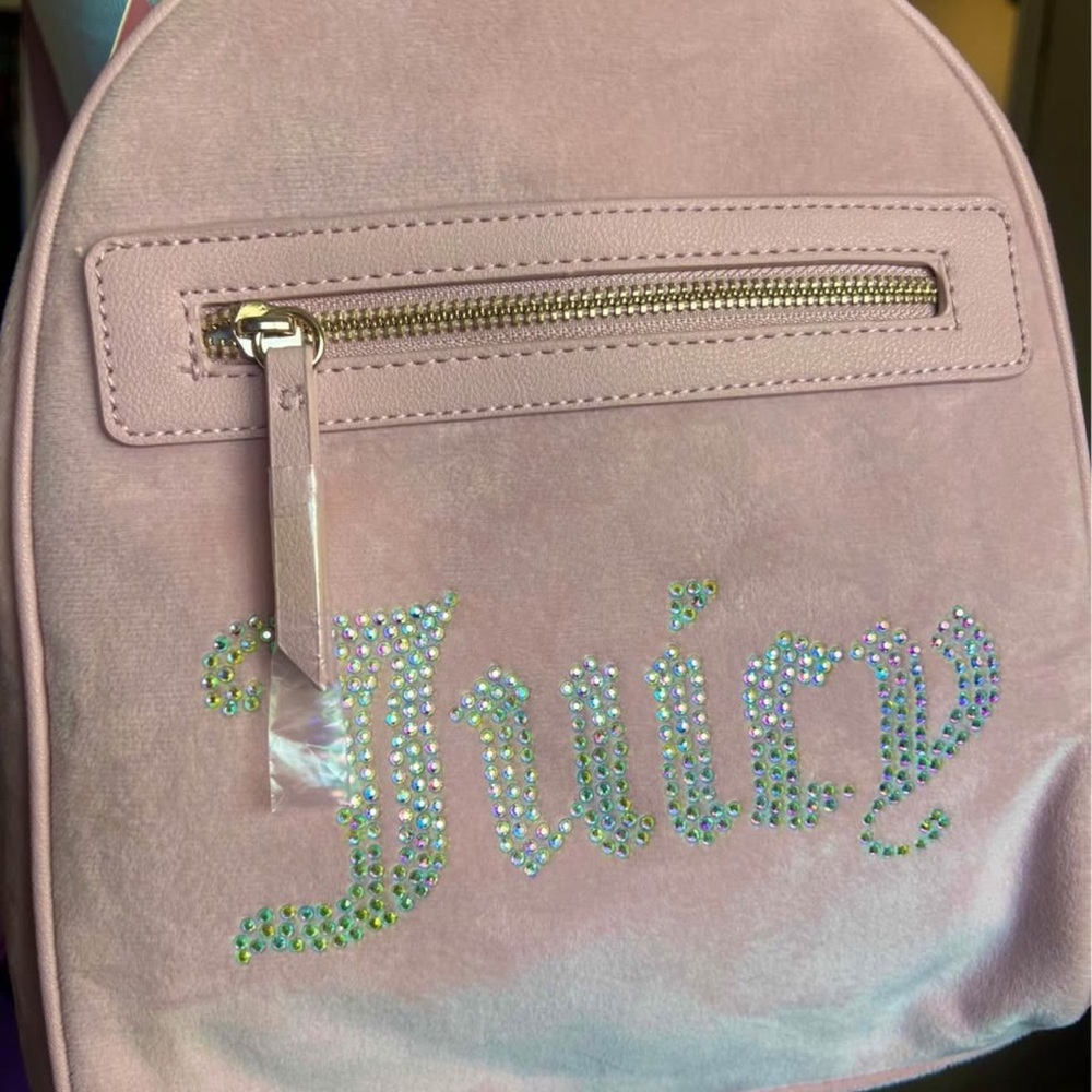 Juicy Couture Light Pink Backpack with Rhinestone Logo